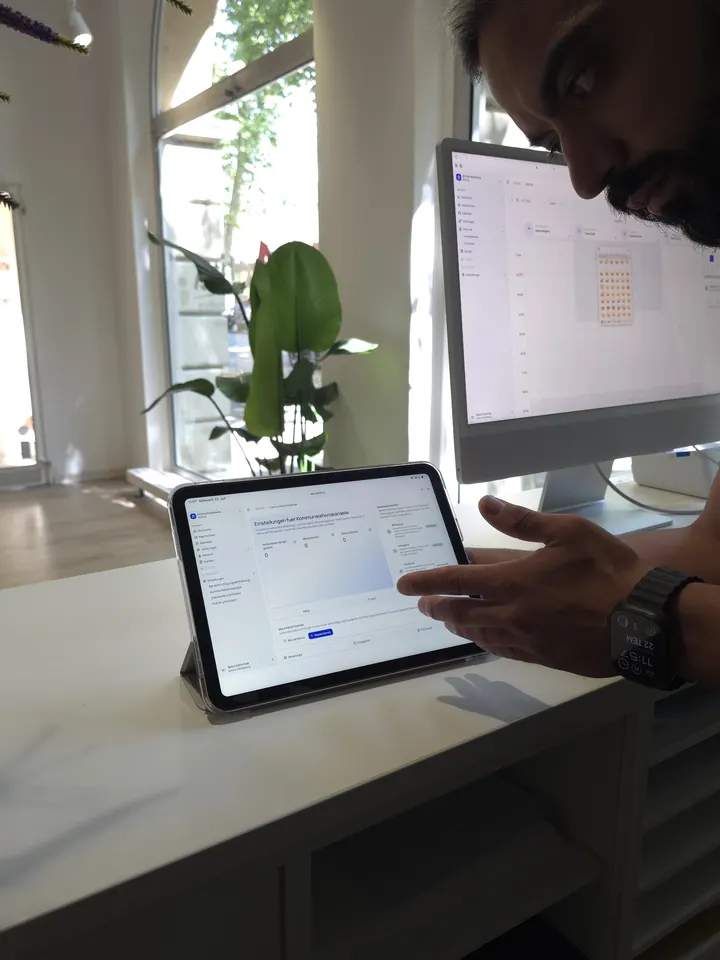 Gemeinsame Einrichtung von Activio auf Tablet und Monitor während der Beta-Testphase